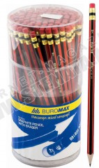  BUROMAX Creion negru-bordeaux cu radiera